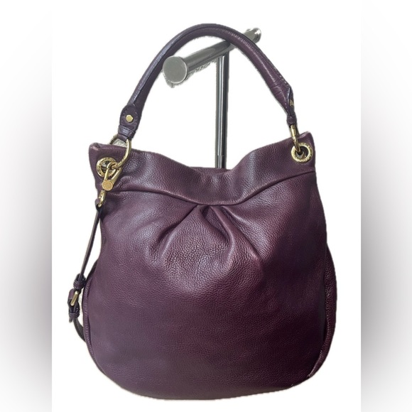Marc by Marc Jacobs Classic Q Hillier Burgundy Leather Hobo Shoulder Bag - Picture 6 of 16